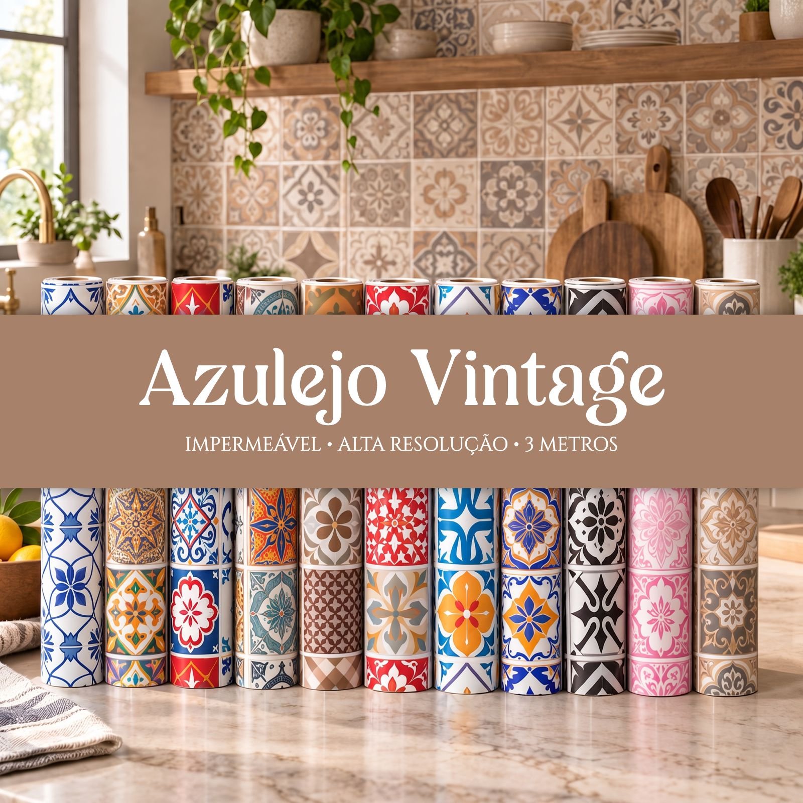 Adesivo Decorativo Papel Parede Lavável Azulejo Português Vintage Retrô Preto Cinza Branco Mosaico Geométrico Floral Clássico